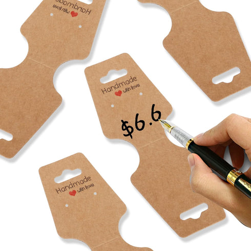 200PCS Bracelet Display Cards Sturdy Necklace Holder Cards Self Adhesive Jewelry Packaging Selling Card for Small Business of Keychain Earring Hai...