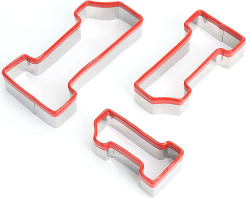 3Pcs Number One Cookie Cutters 5", 4", 3", 1 Cookie Cutter Set, Biscuit Cutter, 0.4MM Thickness Heavy Duty Food-Grade Stainless Steel, Coated with...