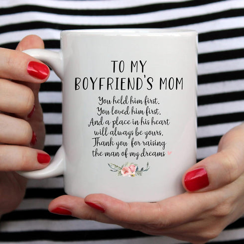 YouNique Designs To My Boyfriends Mom Mug, 11 Ounces, Boyfriends Mom Coffee Mug for Boyfriends Mom, Boyfriend Mom Cup from Girlfriend (White), 11 ...