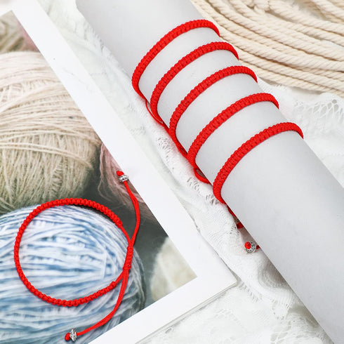 Jadive 20 Pcs Red Bracelet Protection Good Luck Red Cord Bracelet Red String of Fate Bracelet Adjustable Knot Kabbalah Rope Bracelet Matching Brai...