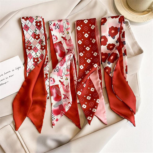 4 Pack Purse Scarf for Bags Silk Head Scarf for Hair Handbag Women Scarfs Band Hair Neck Scarves Fashion Gifts,05...
