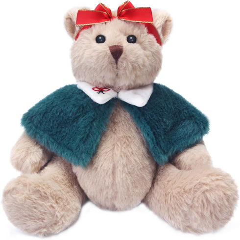 2pcs Plush Teddy Bear, 11.7" TGift Stuffed Bears in Diffrent Styles, Soft Cute Stuffed Animals, Vintage Christmas Teddy Bear Plush Gifts for Girls...
