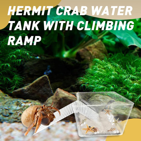 2 Packs Hermit Crab Water Tank - Ideal Hermit Crab Pool and Tank Combination - Hermit Crab Water Tank with Cuttable Climbing Ramp...