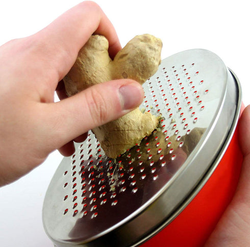 Cheese Grater Citrus Lemon Zester with Food Storage Container & Lid - Perfect For Hard Parmesan Or Soft Cheddar Cheeses, Ginger, Vegetables, Butte...