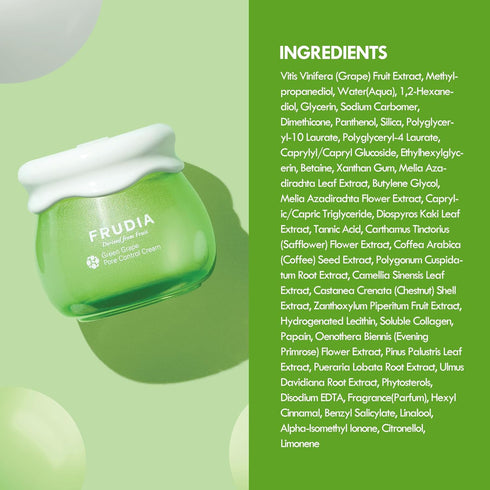 FRUDIA WELCOS Grape Pore Control Cream Mini | Vegan Facial Moisturizer w/GG Extract, Tannin Pore Complex & Anti Sebum P | Pore Minimizing Moisturi...