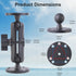 Aluminum Fish Finder Mount with 1" B-size Ball, 360° Rotation Depth Finder Mount Bracket for Boats with Double AMPS Round Plates, 5.6" Long Arm Ma...