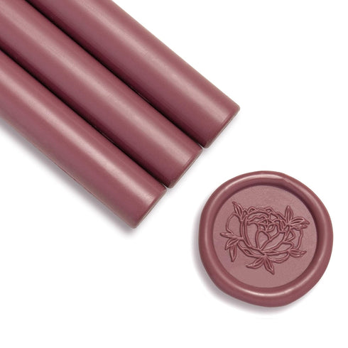 UNIQOOO Plum Vintage Rose Glue Gun Sealing Wax Sticks for Wax Seal Stamp - Great for Wedding Invitations, Cards Envelopes, Snail Mails, Wine Packa...