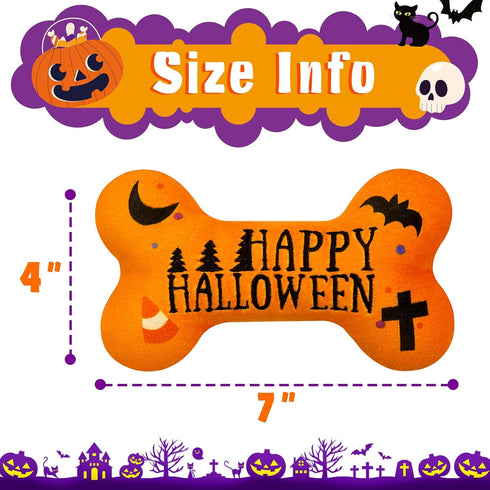 Halloween Dog Toys Plush 4Pack Dog Squeaky Toys Interactive Fetching Dog Toys Stuffed Toy Suitable for Medium and Large Dogs...