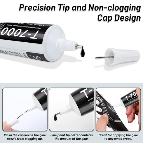 2 x 110ML T 7000 Pone Repair Glue, Multipurpose T-7000 Super Glue Semi Fluid Black Adhesive for Phone Screen Repair, Craft, Wooden, Leather, Shoes...