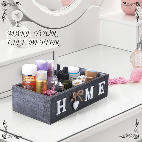 Bathroom Decor Box Toilet Paper Storage Box Bathroom Wood Tank with Home Sign Rustic Paper Holder Box Decor for Farmhouse Home Kitchen Bathroom Co...