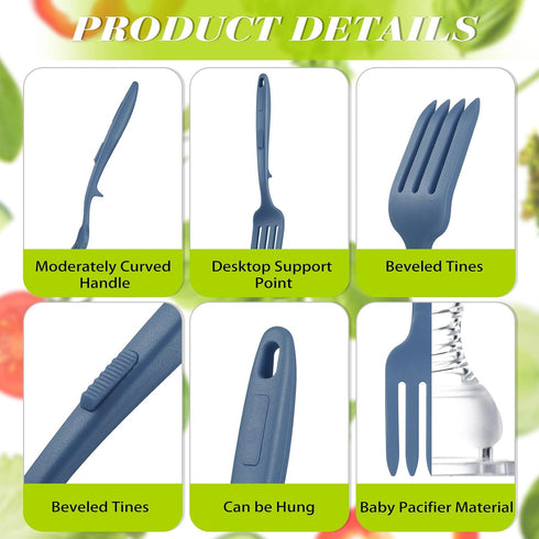2 Pcs Silicone Flexible Fork 11.6 Inch Silicone Fork Heat Resistant Cooking Fork Large Fork Kitchen Non Stick Fork Ultimate Fork for Mix Ingredien...