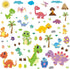 CCINEE 85 PCS Dinosaur Window Cling Decals for Kids,Assorted Cute Dinosaur Foot Print Eggs Window Sticker Decorations for Kids Toddlers...