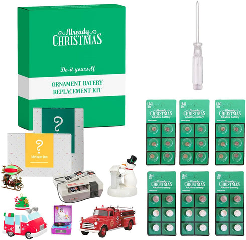 Do-it-Yourself Screwdriver and Batteries Replacement Kit with (18 LR41, 18 LR44) Compatible for Hallmark Keepsake Magic Ornament + Bonus Surprise ...