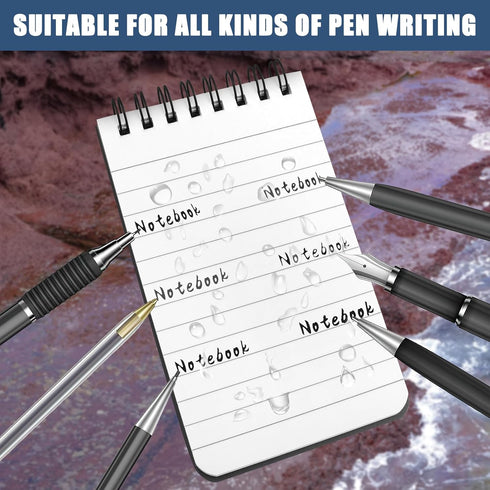 6 Pack Waterproof Notepads, 3 x 5 Spiral Notebook All-Weather Small Pocket Notebook, Waterproof Memo Paper Notepad with 50 Sheets Lined Pages Ston...