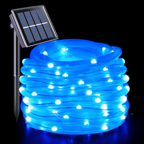 JMEXSUSS 120 LED Solar Rope Lights,39.4ft 8 Modes Solar Rope Lights Outdoor Waterproof, Outdoor Solar Fairy Lights for Garden,Fence,Patio,Pool,Dec...