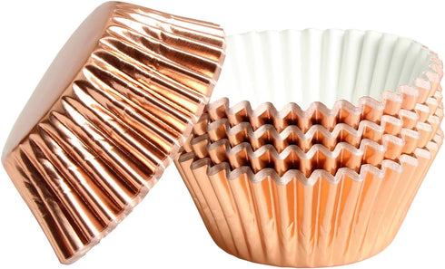 Rose Gold Foil Muffin Cupcake Liners case Baking Cups,Foil Cupcake Liners Standard Baking Cups Pack of 100 …...