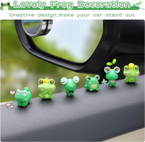 Cute Frog Car Interior Decoration Car Dashboard Ornament Rearview Mirror Accessories Funny Things Gift 12Pcs...