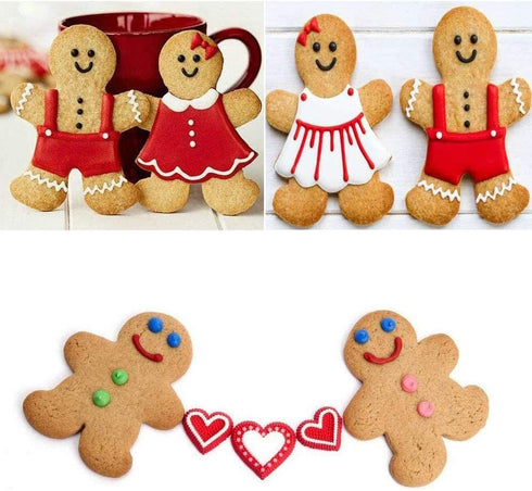 6PCS Cute Funny Gingerbread Boy and Girl Christmas Lebkuchen Cookie Cutter Molds, Like A Family by CSPRING...