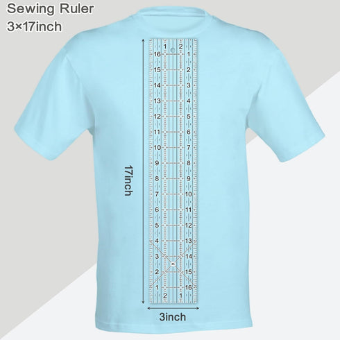 Acrylic Quilters Ruler,Sewing Ruler,3-Inch by 17-Inch, Non Slip Rings 15 Pieces for Quilting and Sewing...