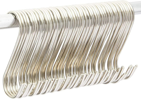 Juvale S-Shaped Hooks for Hanging Bulk Set for Clothes Racks, Kitchen & Garage - 3.9-Inch, 50-Pack - Black Stainless Steel - Rust Resistant...