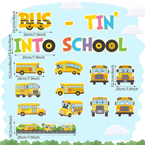 TaoBary 70 Pcs School Bus Bulletin Board Cutouts Decor School Bus Cut Outs Themed Classroom Bulletin Board Supplies Decoration Set for Party Schoo...
