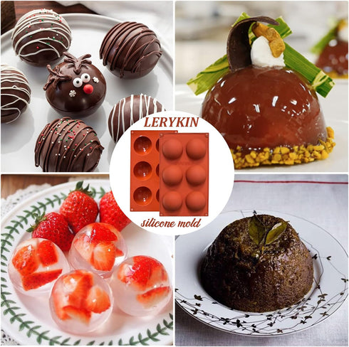 Semi Circular Silicone Molds, Non-Stick Silicone Chocolate Molds,3 Packs Baking Molds for Making Chocolate, Cake, Jelly, Desert, Biscuit, Dome Mou...