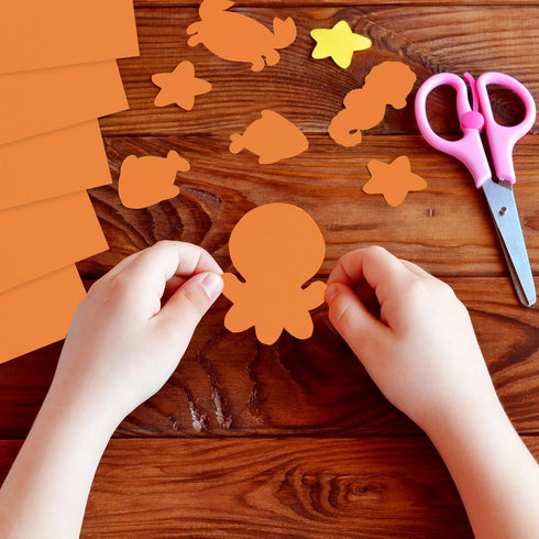 Whaline 25 Sheet 12 x 12 Inch Pumpkin Orange Card Stock Paper Fall Thanksgiving Thick Scrapbook Paper for Autumn DIY Crafts Card Making School Off...