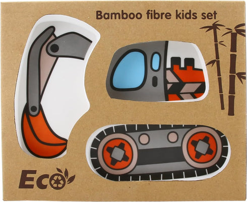 Kid Plate Set,Bamboo Toddler Dinnerware Set,Baby Feeding Spill Proof Divided Plate,Baby Spoon and fork 3-Piece Set for Kids and Toddlers...