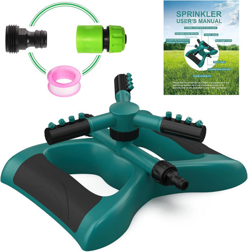 Sprinkler Rotating Lawn Sprinklers Large Area Coverage Water Sprinkler for Garden Yard Lawns Oscillating Hose 360 Degree Rotation Irrigation Syste...