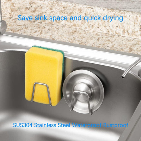 LYART 4Pcs Premium Sink Sponge Holder for Kitchen Sink Caddy Brush - SUS304 Stainless Steel Waterproof Rustproof Quick Drying Strong Self Adhesive...