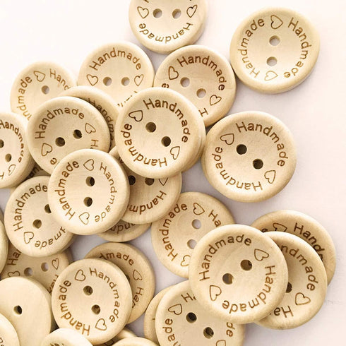 100 pcs Wooden Handmade Buttons, Crafts Assorted Buttons Wooden Sewing Buttons, for Sewing Clothing Accessories, DIY Crafting Projects Decorations...