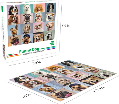 100 Piece Jigsaw Puzzles Funny Dogs Puzzles for Kids Ages 4-8 8-10,Jigsaw Puzzle for Toddlers 3-5 Years Old, Kids Puzzles Ages 6-8, Developmental ...