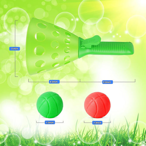 Duckura Outdoor Indoor Game Activities for Kids, Pop-Pass-Catch Ball Game with 4 Catch Launcher Baskets and 24 Balls, Birthday Party Favors Gifts ...