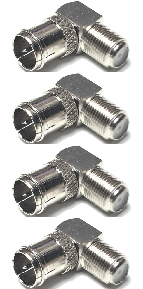 CESS Right Angle Coax F-Jack to F-Quick Push On Plug, Male/Female Adapter - Support Comcast, Time Warner, Cox Communications, Charter Communicatio...