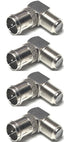 CESS Right Angle Coax F-Jack to F-Quick Push On Plug, Male/Female Adapter - Support Comcast, Time Warner, Cox Communications, Charter Communicatio...