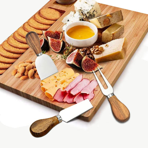 Cheese Knife Set 14 Piece, Stainless Steel Cheese Knives, Charcuterie Boards Accessories, Butter Spreader Knife with Corkscrew Wine Opener and Pou...