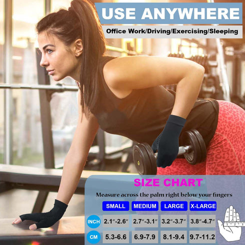 2 Pairs Copper Arthritis Compression Gloves for Rheumatoid, Osteoarthritis, Carpal Tunnel Pain Relief, Compression Hand Gloves for Women & Men,Ant...