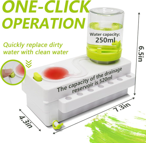 Paint Brush Cleaner, Brush Rinser with Drain and Brush Holder, Upgrade Water Circulation Paintbrush Cleaner Rinser for Acrylic, Watercolor, Water-...