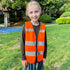 High Visibility Kids Safety Vest,Toddler Safety Vest,Reflective Vest Kids,Toddler Construction Vest For Cycling &Running,Orange XS...
