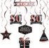 LINGTEER Happy 80th Birthday Decorations - 12 Pcs Birthday Black & Rose Gold Foil Swirls Streamer Set,Cheers to Eighty Years Old Bday Party Gift D...
