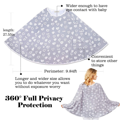 Baby Nursing Cover & Poncho - Multi-Use Privacy Cover for Baby Car Seat, Shopping Cart, Stroller...