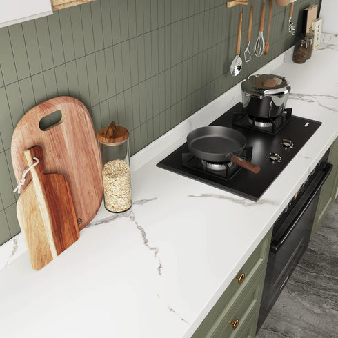 CRE8TIVE White Marble Contact Paper for Countertops Matte Marble Wallpaper Peel and Stick Removable Marble Countertop Contact Paper Waterproof Sel...
