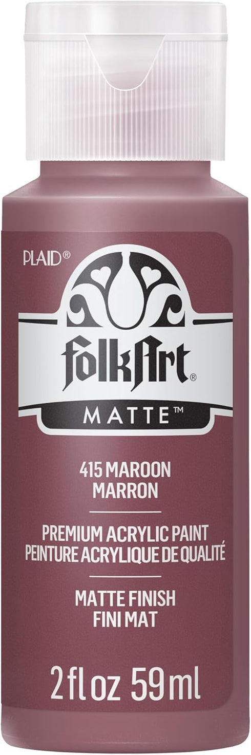 FolkArt Acrylic Paint in Assorted Colors (2 oz), 415, Maroon...