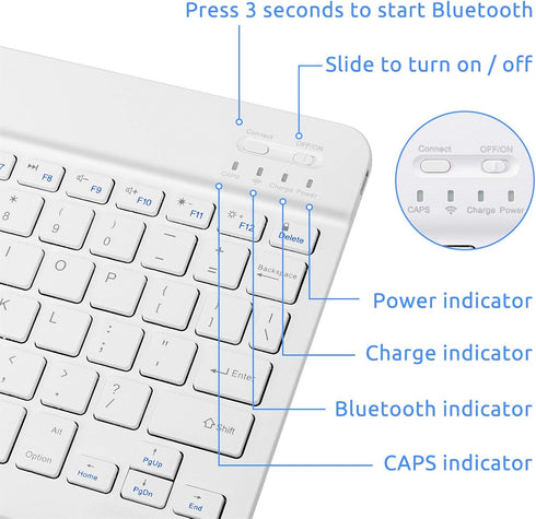 Keyboard for Samsung Tablet,Universal Slim Portable Bluetooth Keyboard for Android,Compatible with Samsung Galaxy Tab Tablets and More Bluetooth E...
