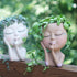 SnugMaker Succulent Face Planters, Face Flower Head Pot for Indoor Outdoor Plants with Drainage Hole Closed Eyes(Brown)...