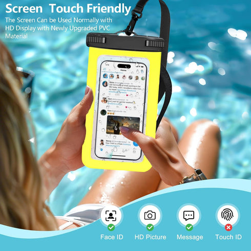 6 Pack Waterproof Phone Pouch IPX8 Universal Waterproof Case Dry Bag Phone Protector for iPhone 15 14 13 12 11 Pro Max Plus XS XR X 8 Galaxy S23 S...