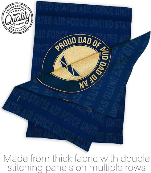 Breeze Decor Proud Dad Airman Burlap Garden Flag Armed Air Force USAF United State American Military Veteran Retire Official House Decoration Bann...
