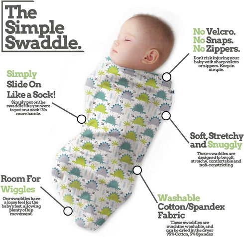 Henry Hunter Baby Swaddle Sack | The Simple Swaddle | Soft Stretchy Cotton Swaddles for Newborns | Baby Swaddles 0-3 Months, Swaddle Blankets for ...
