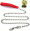 Metal Dog Leash 4FT/6FT Chew Proof Heavy Duty Dog Chain Leash for Medium Large Dogs, Comfortable Handle with Dog Waste Bag Holder, Improved Dog Sa...