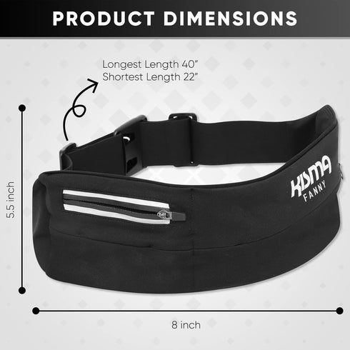 Kisma Running Fanny Pack and Sport Waist Belt for Runners, Hikers, and Travelers, Lightweight Moisture-Wicking Neoprene, Long Adjustable Strap to ...